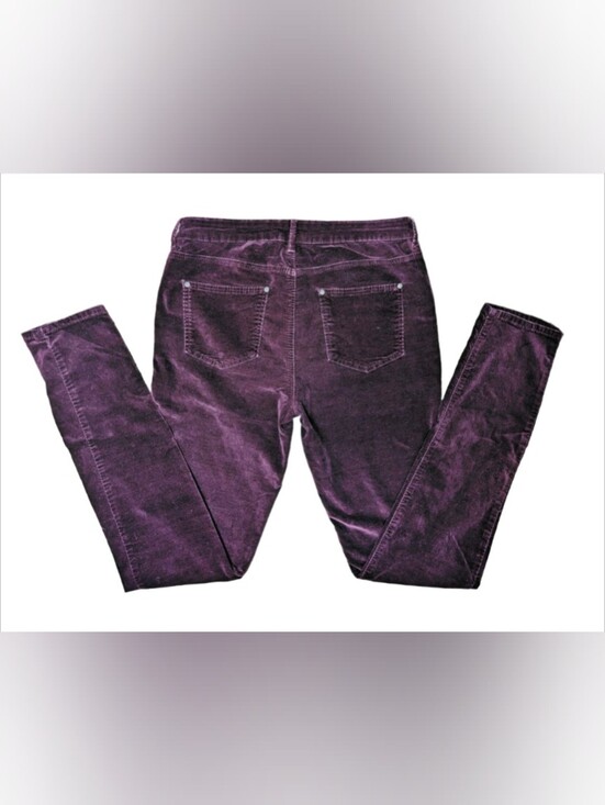 Buffalo David Bitton Denim - Buffalo David Bitton Purple/Merlot Wine Velvet Skinny Jeans Flocked Denim